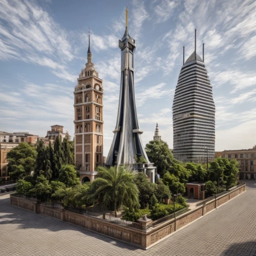 cairo tower,burj kalifa,alabaster mosque,al nahyan grand mosque,burj,king abdullah i mosque,sevilla tower,lotte world tower,messeturm,madinat,sagrada familia,shanghai disney,modena,tianjin,barcelona,baku eye,al azhar,azerbaijan,alcazar of seville,al arab,Architecture,Villa Residence,Masterpiece,Postmodern Classicism