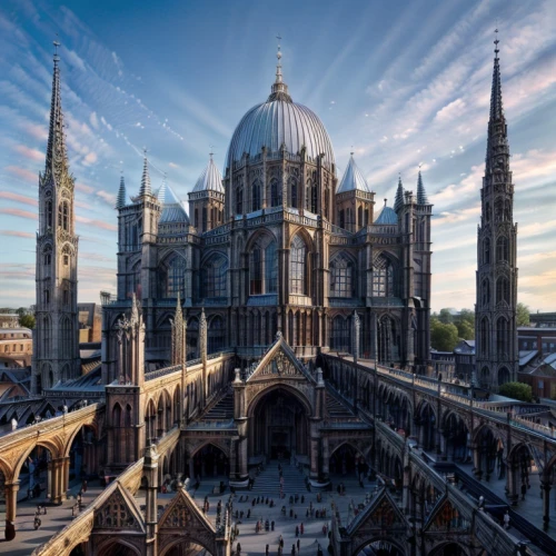 gothic architecture,notre dame,duomo,notre-dame,nidaros cathedral,matthias church,cologne cathedral,basilica of saint peter,ulm minster,cathedral,notredame de paris,buttress,gothic church,the cathedral,cologne panorama,tilt shift,ulm,catholicism,roof domes,the basilica,Architecture,Large Public Buildings,European Traditional,Dutch Gothic Revival