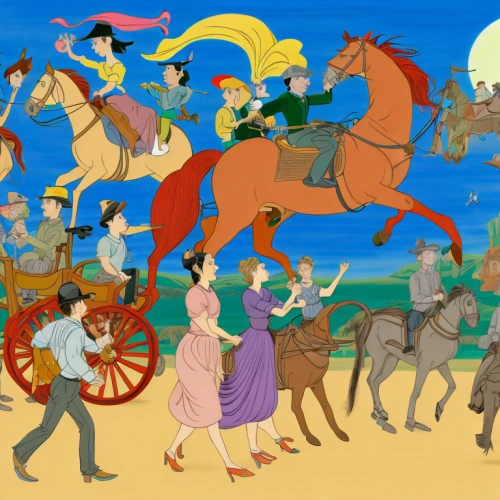 cavalry,ancient parade,khokhloma painting,the pied piper of hamelin,chariot racing,horse riders,puy du fou,cossacks,western riding,biblical narrative characters,ramayana festival,ballet don quijote,horsemen,horse herder,equestrianism,pegaso iberia,riding school,jousting,game illustration,the middle ages