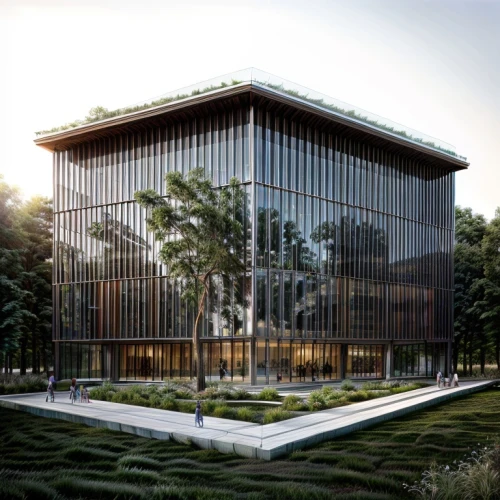 eco-construction,glass facade,archidaily,3d rendering,timber house,eco hotel,solar cell base,hahnenfu greenhouse,biotechnology research institute,new building,school design,modern architecture,modern office,modern building,landscape designers sydney,cubic house,metal cladding,cube house,landscape design sydney,frame house,Architecture,Large Public Buildings,Masterpiece,Catalan Minimalism