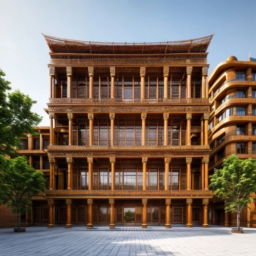 chinese architecture,asian architecture,soochow university,wooden facade,shenzhen vocational college,dragon palace hotel,buddha tooth relic temple,sanya,hall of supreme harmony,timber house,wooden construction,japanese architecture,apartment building,xiamen,dalian,appartment building,wooden house,half-timbered,bianzhong,chinese style,Architecture,Campus Building,Chinese Traditional,Chinese Local 8
