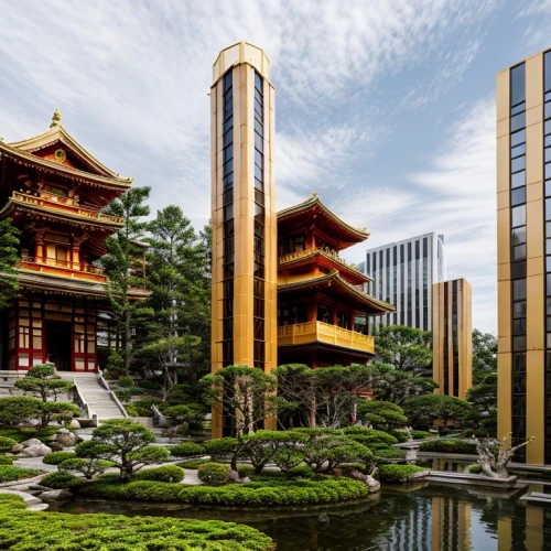 asian architecture,chinese architecture,japanese architecture,dragon palace hotel,suzhou,golden pavilion,danyang eight scenic,the golden pavilion,feng shui golf course,japan place,landscape designers sydney,japanese zen garden,residential tower,beautiful buildings,hall of supreme harmony,japan garden,kanazawa,international towers,sake gardens,3d rendering,Architecture,Industrial Building,Japanese Traditional,Kitayama