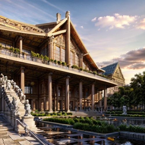 asian architecture,mansion,villa balbianello,europe palace,villa d'este,mainau,manor,chinese architecture,garden elevation,luxury property,dragon palace hotel,water palace,the palace,grand master's palace,luxury home,chateau,bendemeer estates,stone palace,3d rendering,palace,Architecture,Large Public Buildings,European Traditional,Dutch Baroque