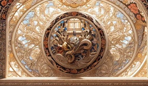 art nouveau,art nouveau design,art nouveau frame,art nouveau frames,ornate,art deco ornament,floral ornament,patterned wood decoration,circular ornament,ornament,frame ornaments,interior decor,sconce,decorative frame,ceiling,decorative element,architectural detail,ornate room,ceiling fixture,corinthian order