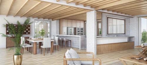 3d rendering,loft,core renovation,eco-construction,kitchen design,tile kitchen,renovation,patterned wood decoration,scandinavian style,kitchen interior,breakfast room,timber house,renovate,modern kitchen interior,render,an apartment,wooden windows,inverted cottage,archidaily,danish house,Architecture,General,European Traditional,Andalusian Colonial