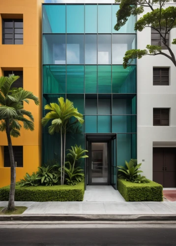 colorful facade,tropical house,tropical greens,las olas suites,exterior decoration,facade painting,luxury property,luxury real estate,vedado,glass facades,cube house,south beach,palm branches,modern house,coconut grove,apartment house,glass facade,cubic house,miami,modern architecture,Photography,Black and white photography,Black and White Photography 02