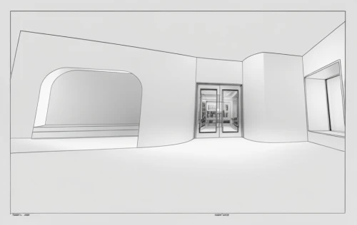 white room,hallway space,whitespace,geometric ai file,3d rendering,circular staircase,room divider,art deco background,cinema 4d,elevator,white space,metallic door,winding staircase,frame drawing,elevators,chamber,gradient mesh,render,revolving door,3d model,Commercial Space,Shopping Mall,Art Deco