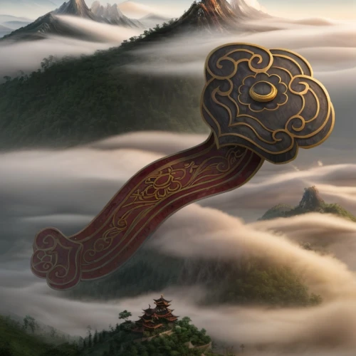 violin key,boomerang fog,cloud mushroom,door key,traditional chinese musical instruments,chinese clouds,fantasy picture,fantasy landscape,mushroom landscape,world digital painting,amulet,house key,harp of falcon eastern,arabic background,ocarina,3d fantasy,lingzhi mushroom,sea of clouds,scroll wallpaper,rebana,Game Scene Design,Game Scene Design,Chinese Martial Arts Fantasy