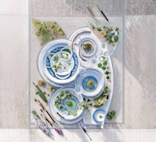 dinnerware set,salad plate,place setting,blue and white porcelain,tableware,serveware,watercolor tea set,food styling,tablescape,chinaware,catering service bern,tzatziki,table setting,water lily plate,placemat,white and blue china,table arrangement,garden white,garden salad,teacup arrangement,Landscape,Landscape design,Landscape Plan,Watercolor