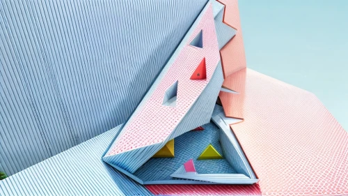 folded paper,triangles background,origami paper plane,folding roof,paper umbrella,paper scrapbook clamps,colorful bunting,stack of letters,triangular,origami,fold,polygonal,paper stand,low poly,paper product,cinema 4d,folding,paper and ribbon,paper art,low-poly,Architecture,General,Modern,Mexican Modernism