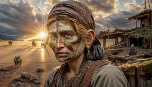 nomadic people,biblical narrative characters,germanic tribes,ancient people,thracian,neolithic,aborigine,world digital painting,primitive people,hag,thames trader,digital compositing,afar tribe,neanderthal,merchant,shaman,old woman,fantasy portrait,goatherd,neo-stone age