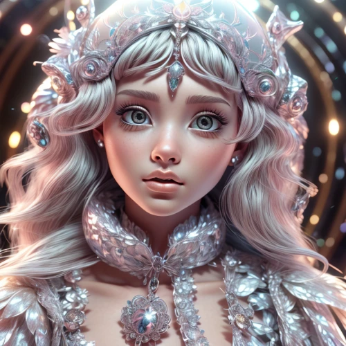 fantasy portrait,the snow queen,fairy queen,ice queen,faery,ice princess,elsa,violet head elf,faerie,elven,white rose snow queen,crystalline,cinderella,tiara,fairy,fairy tale character,rosa 'the fairy,suit of the snow maiden,rosa ' the fairy,fairy galaxy