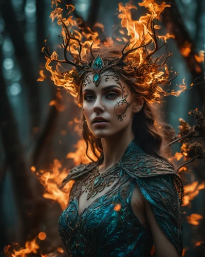 fire dancer,fire siren,the enchantress,fire angel,dryad,flame spirit,fantasy portrait,sorceress,fire artist,burning hair,fire and water,fantasy woman,flame of fire,faery,firethorn,firedancer,fae,faerie,fiery,warrior woman