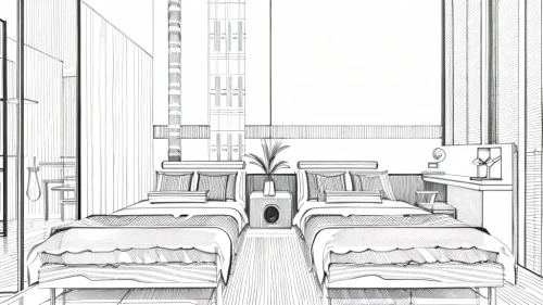 bedroom,modern room,guest room,an apartment,japanese-style room,apartment,coloring page,sleeping room,canopy bed,shared apartment,bed,penthouse apartment,hotelroom,sky apartment,dormitory,guestroom,room divider,room,bridal suite,white room,Design Sketch,Design Sketch,Hand-drawn Line Art