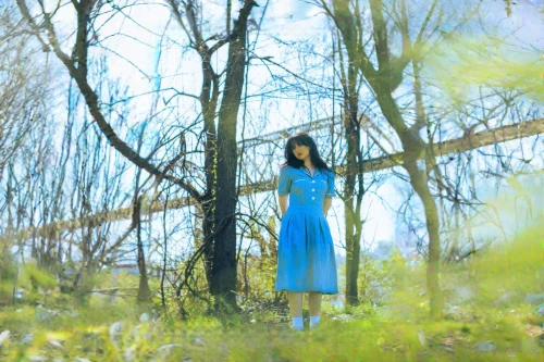 girl with tree,ao dai,mirror in the meadow,film,meadow play,bamboo flute,blue moment,forest of dreams,in the tall grass,in the spring,holy forest,blue color,shooting film,hunting,blue enchantress,girl in a long dress,water-the sword lily,forget me not,in the forest,girl in the garden