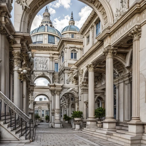 marble palace,bucharest,classical architecture,villa cortine palace,budapest,kunsthistorisches museum,bernini's colonnade,santa maria della salute,torino,vienna,milan,brescia,neoclassical,certosa di pavia,lecce,milano,belvedere,buildings italy,villa borghese,vatican,Architecture,Villa Residence,Classic,Russian Neoclassical