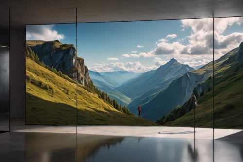 virtual landscape,flat panel display,projection screen,panoramical,3d mockup,3d rendering,chinese screen,glass wall,plasma tv,lcd tv,3d background,frame mockup,futuristic landscape,half frame design,hdtv,landscape background,powerglass,widescreen,screens,panoramic landscape
