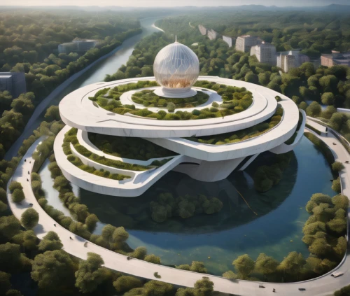 futuristic architecture,futuristic art museum,sky space concept,dhammakaya pagoda,autostadt wolfsburg,futuristic landscape,musical dome,granite dome,olympiapark,planetarium,roof domes,hall of supreme harmony,monument protection,marble palace,flying saucer,utopian,helix,the observation deck,archidaily,solar cell base
