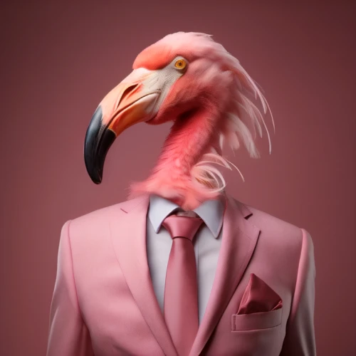 pink flamingo,flamingo,pubg mascot,avian,pink quill,galah,pink and grey cockatoo,bird png,businessman,man in pink,sharp beak,anthropomorphized animals,pelican,stork,red beak,flamingo couple,serious bird,rose-breasted cockatoo,pink flamingos,business angel