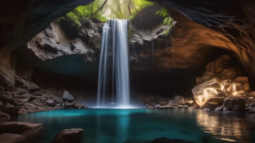 cave on the water,fairyland canyon,blue cave,water fall,chasm,cenote,wasserfall,waterfall,al siq canyon,mountain spring,water falls,narrows,cave,brown waterfall,underwater oasis,a small waterfall,blue caves,waterfalls,the blue caves,cave tour