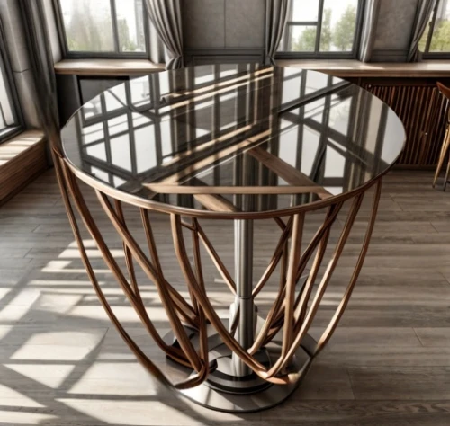 armillary sphere,circular staircase,winding staircase,orrery,dining room table,folding table,conference room table,coffee table,wine rack,conference table,wooden table,dining table,basket wicker,chair circle,cake stand,wooden stair railing,windsor chair,metal railing,hanging chair,basketball hoop