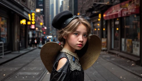 girl wearing hat,the hat-female,photoshop manipulation,woman's hat,leather hat,image manipulation,photo manipulation,the hat of the woman,bowler hat,girl walking away,city ​​portrait,fashion street,digital compositing,hat,portrait photography,beret,women's hat,fashionable girl,girl with speech bubble,girl in a historic way,Common,Common,Film