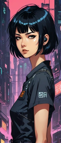 cyberpunk,vector girl,bolt-004,rosa ' amber cover,ursa,noodle image,nora,cyber,nico,noodle,spy,hinata,game illustration,dusk background,meteora,sci fiction illustration,game art,2d,hong,bad girl,Illustration,Japanese style,Japanese Style 06