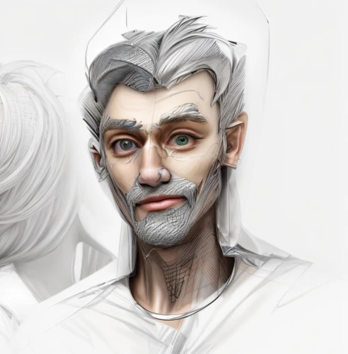 male elf,grey fox,elderly man,old human,father frost,silver fox,medical illustration,male character,white walker,sculpt,old man,elderly person,old age,old woman,cosmetic,white beard,silvery,old person,digital painting,pierrot,Common,Common,Natural