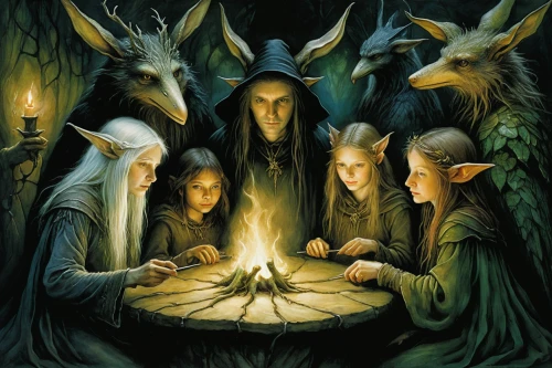 druids,paganism,witches pentagram,witches,celebration of witches,candlemaker,walpurgis night,divination,pentangle,shamanic,occult,pentagram,candlemas,cauldron,witch house,elves,wizards,shamanism,goatflower,carpathian,Illustration,Realistic Fantasy,Realistic Fantasy 14