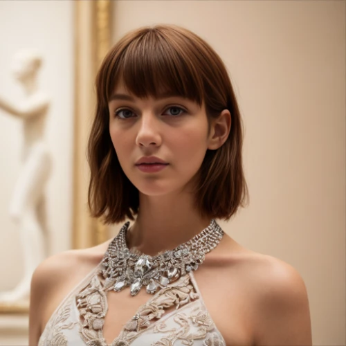 pearl necklace,felicity jones,great gatsby,vanity fair,necklace,pearl necklaces,elegant,british actress,collar,bangs,female hollywood actress,jewelry,daisy jazz isobel ridley,portrait of a girl,gatsby,cinderella,a charming woman,elegance,beautiful woman,bridal jewelry