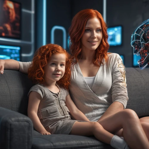 maci,redheads,digital compositing,ginger family,symetra,mom and daughter,mother and daughter,capricorn mother and child,fractal design,passengers,cg artwork,bb8,mahogany family,red-haired,clary,red head,tv,redheaded,composite,redhair,Photography,General,Sci-Fi