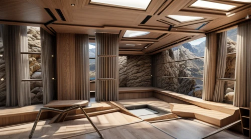 wooden sauna,wooden construction,the cabin in the mountains,cubic house,wooden windows,3d rendering,ufo interior,inverted cottage,assay office in bannack,cabin,mountain huts,sky space concept,wooden beams,wooden roof,interior design,luxury bathroom,ceiling construction,mountain hut,interiors,attic