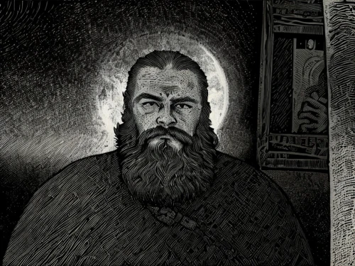 hieromonk,archimandrite,dwarf sundheim,rasputin,the abbot of olib,orthodox,saint nicholias,albrecht dürer,gothic portrait,thorin,lokportrait,orthodoxy,lev lagorio,biblical narrative characters,dwarves,ambrotype,tzimmes,contemporary witnesses,monks,man portraits,Art sketch,Art sketch,Woodcut