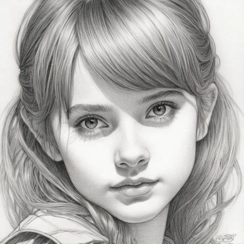 girl portrait,girl drawing,pencil drawings,young girl,child portrait,graphite,pencil drawing,mystical portrait of a girl,pencil art,portrait of a girl,little girl,child girl,charcoal pencil,pencil and paper,kids illustration,charcoal drawing,fantasy portrait,the little girl,romantic portrait,doll's facial features,Illustration,Black and White,Black and White 06