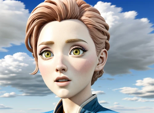 sky,pixie-bob,animated cartoon,3d model,darjeeling,elsa,clementine,sky rose,3d rendered,character animation,virginia sweetspire,portrait background,head woman,cynthia (subgenus),stewardess,vanessa (butterfly),3d modeling,digital compositing,wingtip,pompadour