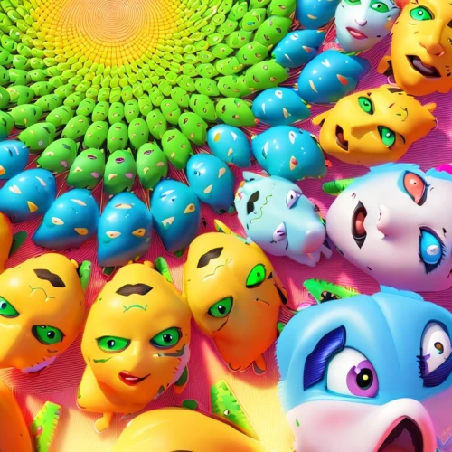 ball pit,orbeez,cinema 4d,school of fish,colored eggs,colorful balloons,plasticine,prism ball,children's background,kaleidoscope art,colorful eggs,psychedelic art,kaleidoscope website,3d fantasy,dot background,crayon background,multicolor faces,kaleidoscopic,acid lake,kaleidoscope,Common,Common,Cartoon