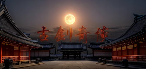 hall of supreme harmony,lanterns,shinto shrine,kyoto,sensoji,japanese lantern,angel lanterns,buddhist temple,senso-ji,japanese shrine,illuminated lantern,rokuon-ji,淡島神社,red lantern,tsukemono,lantern,nara prefecture,buddhists monks,the pillar of light,daibutsu,Realistic,Landscapes,Mystical Spaces