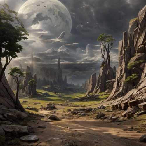 fantasy landscape,lunar landscape,landscape background,futuristic landscape,desert landscape,fantasy picture,background with stones,desert desert landscape,arid landscape,karst landscape,mountainous landscape,valley of the moon,terraforming,high landscape,mountain landscape,dune landscape,moon valley,forest landscape,alien planet,barren,Game Scene Design,Game Scene Design,Japanese Magic