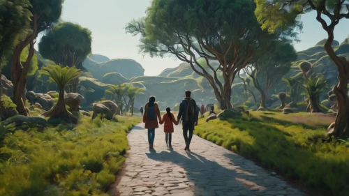rome 2,travelers,pathway,the mystical path,stroll,lycian way,genesis land in jerusalem,game art,walk with the children,the road to the sea,the path,towards the garden,concept art,garden of eden,road of the impossible,digital nomads,idyllic,mowgli,the balearics,hikers