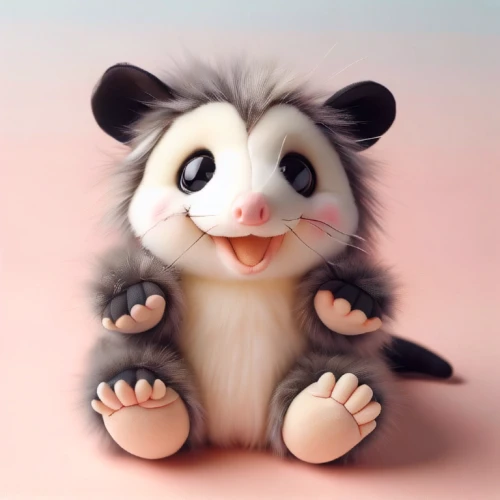 little panda,opossum,virginia opossum,common opossum,baby panda,lun,kawaii panda,cute cartoon character,panda cub,kawaii panda emoji,mustelid,possum,sugar glider,ferret,aye-aye,cute animal,knuffig,panda,cute koala,chinese panda