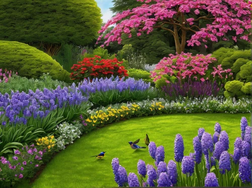 flower garden,cottage garden,splendor of flowers,springtime background,spring background,nature garden,purple landscape,flower border,flower borders,flower meadow,english garden,clove garden,flower painting,floral border,spring garden,flower bed,gardens,vegetables landscape,spring nature,summer border,Art,Classical Oil Painting,Classical Oil Painting 23