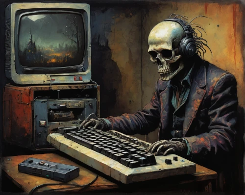 man with a computer,typing machine,typing,computer addiction,computing,computer,internet addiction,cyber crime,barebone computer,c64,computer freak,typewriting,coder,keyboards,cybernetics,hardware programmer,computer icon,content writers,night administrator,typewriter,Illustration,Abstract Fantasy,Abstract Fantasy 18