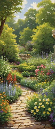 flower garden,springtime background,cottage garden,spring background,yellow garden,landscape background,clove garden,field of flowers,nature garden,english garden,flowers field,flower field,summer border,spring garden,blooming field,floral border,sea of flowers,splendor of flowers,meadow in pastel,towards the garden,Illustration,Retro,Retro 09