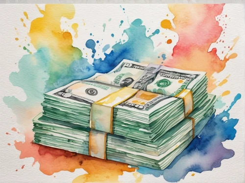 watercolor background,burning money,make money,watercolor paper,pot of gold background,inflation money,money,piece of money,banknote,grow money,banknotes,watercolor paint,colored pencil background,destroy money,the dollar,currency,watercolor painting,cash,revenue,dollars,Illustration,Paper based,Paper Based 25