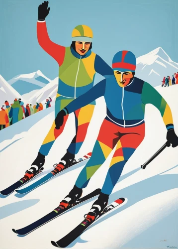 skiers,ski cross,ski race,alpine skiing,winter sports,ski equipment,winter sport,ski binding,skiing,ski touring,cool woodblock images,downhill ski binding,skijoring,piste,nordic skiing,nordic combined,freestyle skiing,skier,christmas skiing,ski mountaineering,Art,Artistic Painting,Artistic Painting 05