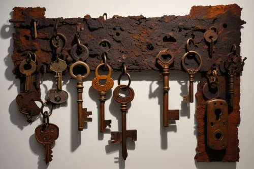 block and tackle,cuckoo clocks,skeleton key,iron door,key mixed,scrap sculpture,rusty chain,cuckoo clock,rusted,key-hole captain,assemblage,house keys,scrap metal,key hole,rusting,iron wood,wrenches,rusty door,metal rust,iron chain,Conceptual Art,Daily,Daily 18