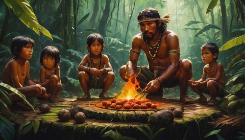 ancient people,aborigines,primitive people,indigenous culture,shamanism,aboriginal culture,indigenous painting,aborigine,prehistoric art,prehistory,cannibals,arrowroot family,amazonian oils,shamanic,natives,pachamama,tribe,nomadic people,nomadic children,borneo,Conceptual Art,Fantasy,Fantasy 15