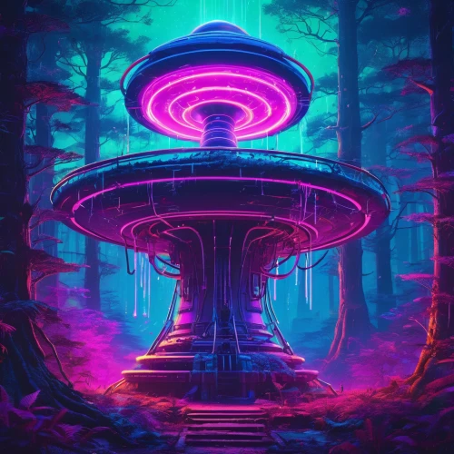 ufo,ufo interior,mushroom landscape,alien world,ufos,alien planet,futuristic landscape,saucer,extraterrestrial,ipê-purple,extraterrestrial life,flying saucer,scifi,mushroom island,abduction,vortex,alien ship,trip computer,futuristic,aurora-falter,Conceptual Art,Sci-Fi,Sci-Fi 27