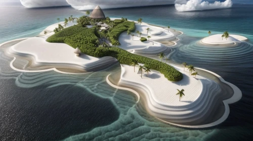 floating islands,artificial islands,floating island,artificial island,flying island,islet,island suspended,offshore wind park,futuristic landscape,mushroom island,floating huts,green island,islands,uninhabited island,lavezzi isles,bird island,continental shelf,coastal protection,atlantis,island of juist,Architecture,Urban Planning,Aerial View,Urban Design