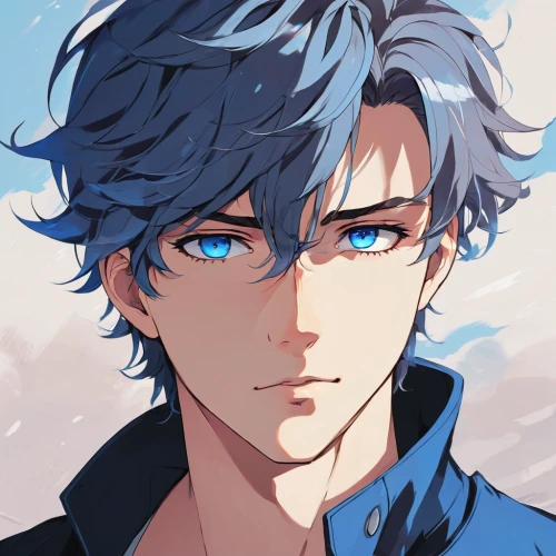 blue snowflake,bluebird,blue hydrangea,deep blue,persona,dark blue sky,blue sky,blue rose,blue rain,gale,blue bird,ocean blue,glacier,azure,blu,violet evergarden,blue background,blue painting,blue eyes,butler,Illustration,Japanese style,Japanese Style 06